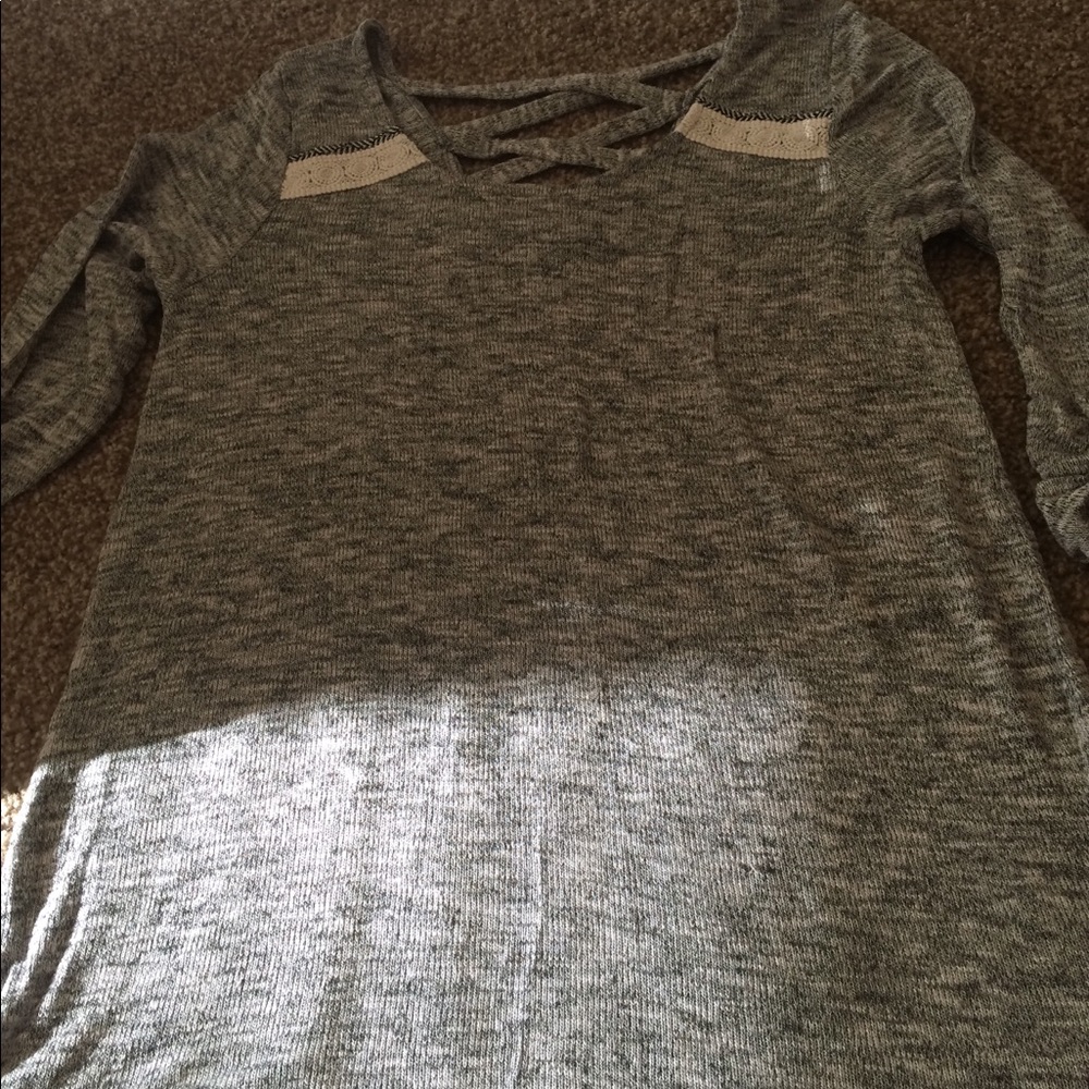 XL vanity grey top with open back